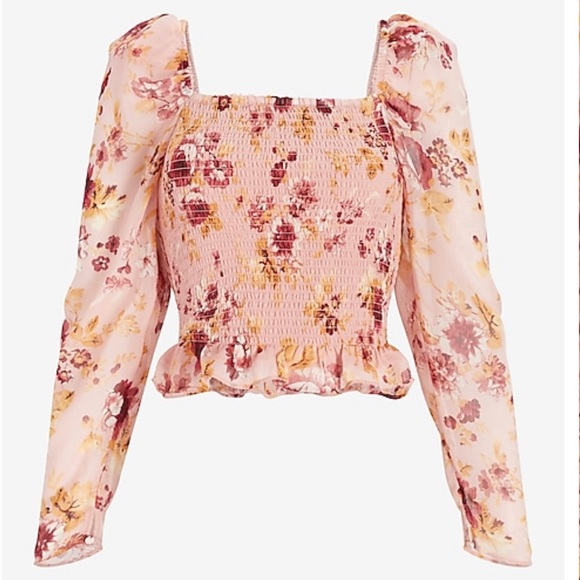 New Floral Square Neck Smocked Body Top - Picture 1 of 6